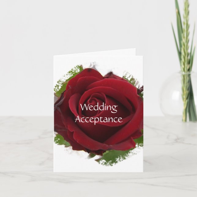 Carte de confirmation de mariage Rose Rouge (Devant)