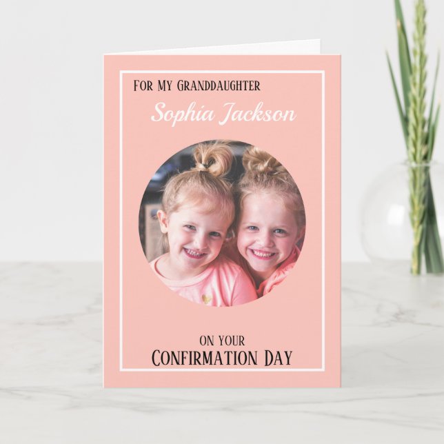 Carte de confirmation Filles Photo Grandgirl (Devant)