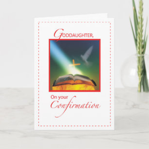 Carte de confirmation pour filleule avec colombe,