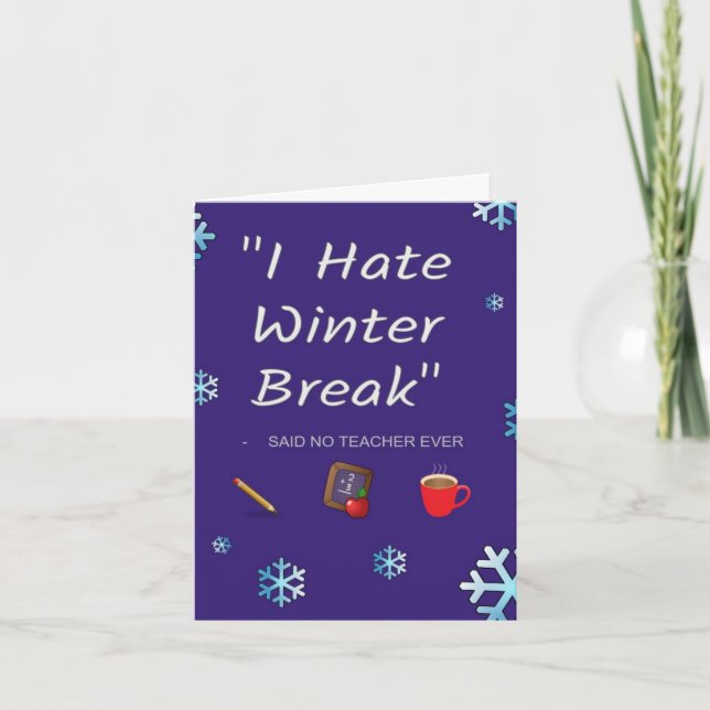 Carte de congé d'hiver de l'enseignant (Devant)
