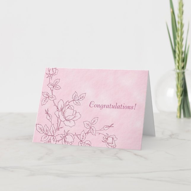 Carte de congratulation rose (Devant)