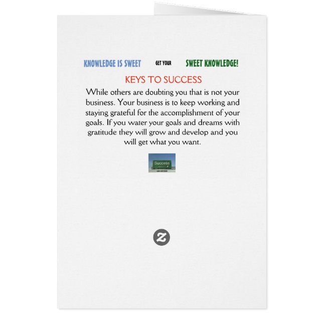 CARTE DE CONNAISSANCE SUCRÉE (Dos)