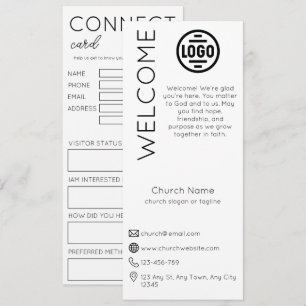 Carte de connexion d'église blanche minimaliste