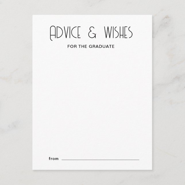 Carte de conseil aux diplômés en typographie moder (Devant)