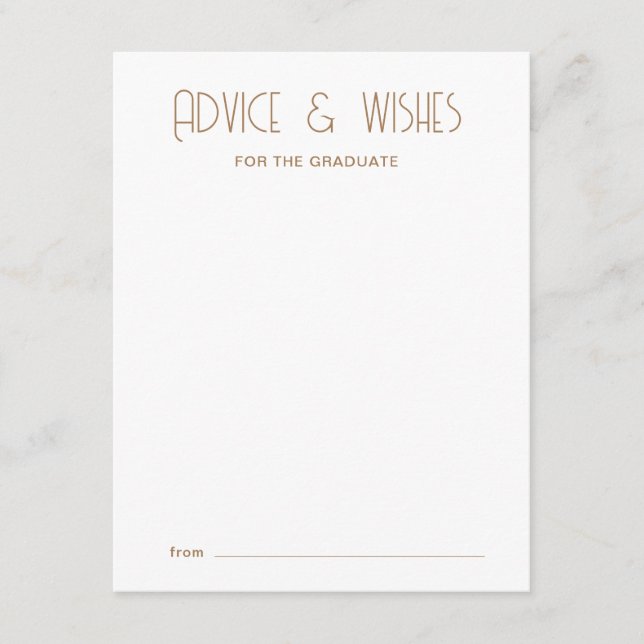 Carte de conseil aux diplômés en typographie moder (Devant)