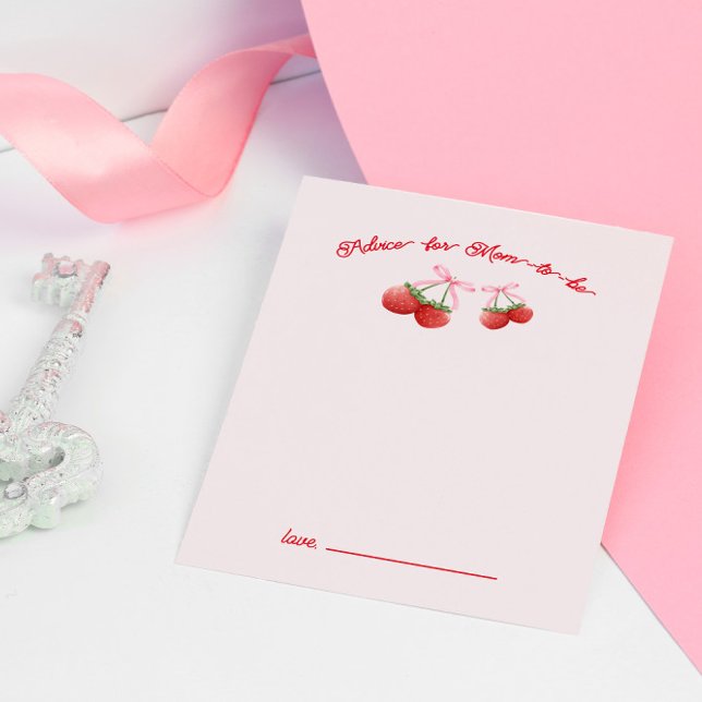 Carte de conseil Baby shower Berry Sweet Coquette (Créateur téléchargé)