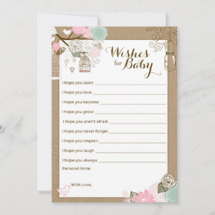 Carte de conseil baby shower - Cages et jarres à p