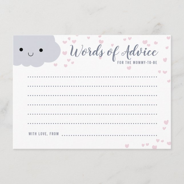 Carte de conseil Baby shower Couples Familles Mets (Devant)