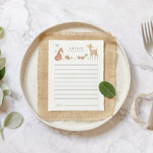Carte de conseil Baby shower de bois mignonne