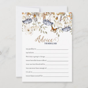 Carte de conseil Baby shower Hydrangea Blue Waterc