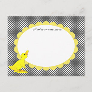 Carte de conseil Baby shower Jaune Cute