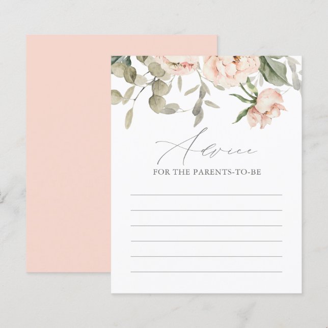 Carte de conseil Baby shower papillon rose (Devant / Derrière)