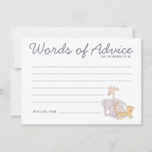 Carte de conseil Baby shower pour animaux de la Ju