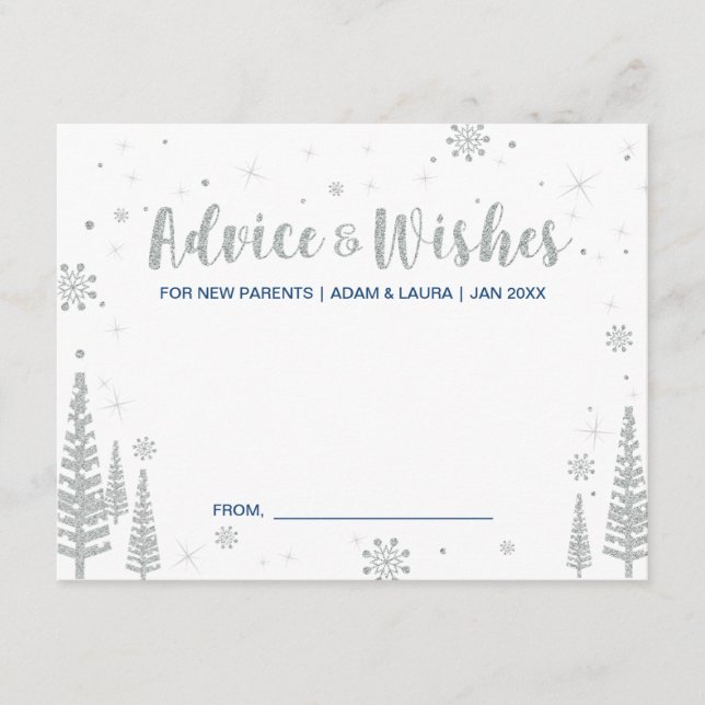 Carte de conseil baby shower pour la mère, les par (Devant)