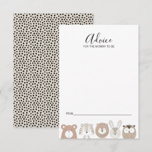Carte de conseil Baby shower pour les animaux sauv