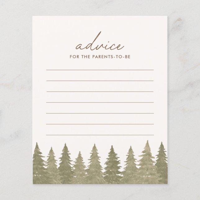 Carte de conseil Baby shower Woodland (Devant)