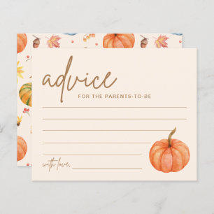 Carte de conseil Citrouille Boho Fall Baby shower