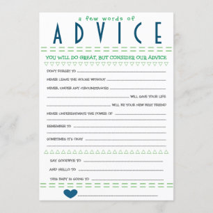 Carte de conseil de baby shower