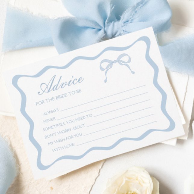 Carte de conseil de Fête des mariées de Bow bleu (Créateur téléchargé)