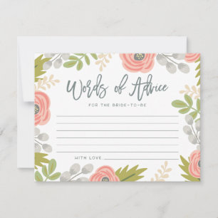 Carte de conseil de Fête des mariées Whimsical Flo