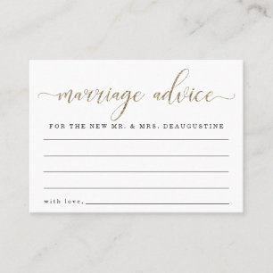 Carte de conseil de mariage personnalisée - Partie