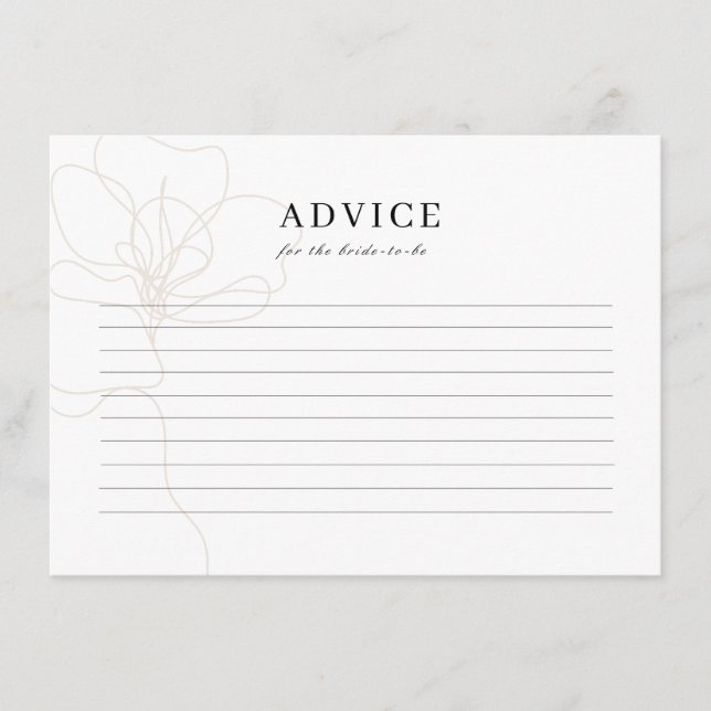 Carte de conseil de Mariage Rose illustrée (Devant)