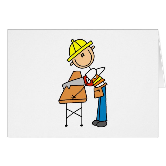 Carte de conseil de Sawing de travailleur de la (Devant horizontal)