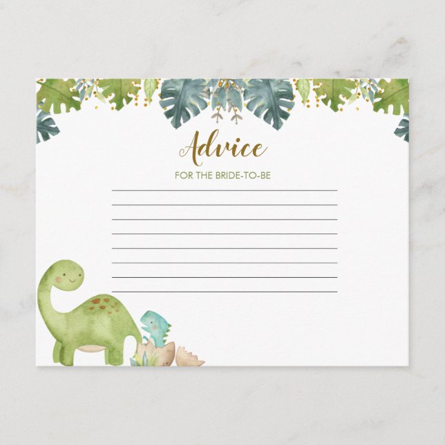 Carte de conseil Dinosaur vert fleuri (Devant)