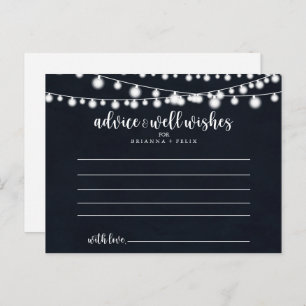 Carte de conseil du Mariage Rustic String Lights