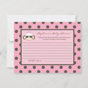 Carte de conseil écrit Pink Sock Monkey