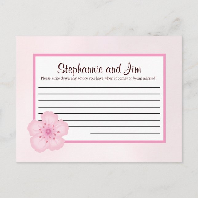 Carte de conseil écrite Pink Cherry Blossom (Devant)