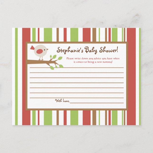 Carte de conseil écrite Red Barn Farm Bird (Devant)
