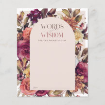 Carte de conseil en Baby shower rose Arch Wreath A