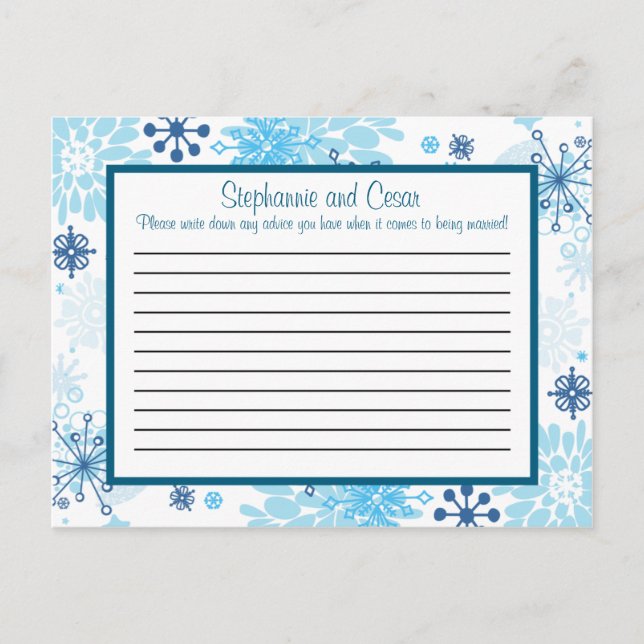 Carte de conseil en écriture Blue Tree / Snowflake (Devant)