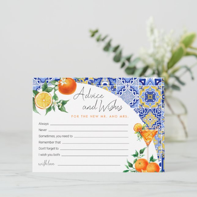 Carte de conseil en Fête des mariées Spritz Médite (Debout devant)