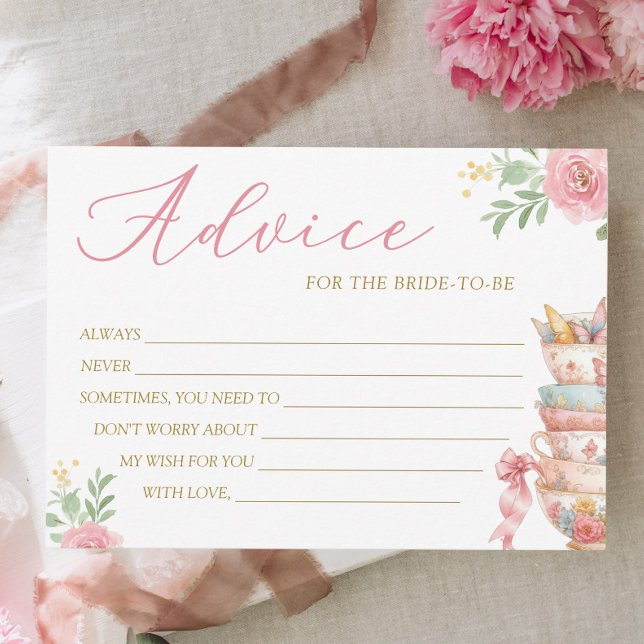 Carte de conseil en Fête des mariées Tea Party (Créateur téléchargé)