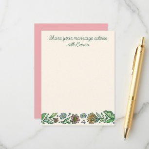 Carte de conseil en mariage floral scandinave arti