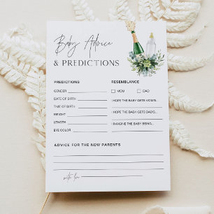 Carte de conseil et de prédictions de Baby shower 