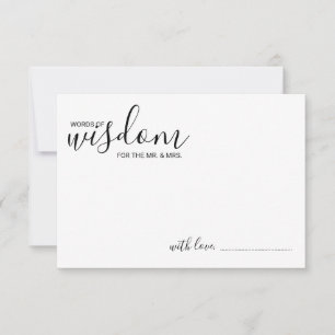 Carte de conseil et de souhaits Mariage de script 