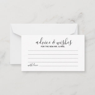 Carte de conseil et de souhaits Mariage de script 