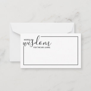 Carte de conseil et de souhaits Mariage de script 