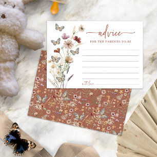 Carte de conseil Fleur sauvage Boho Terracotta