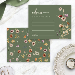 Carte de conseil Fleur sauvage Sage Green Mariage