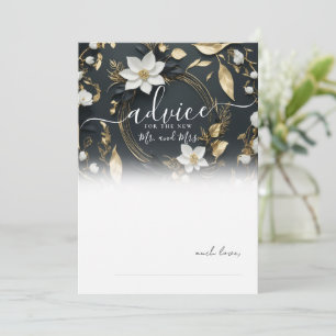 Carte de conseil Mariage Black White Gold Floral