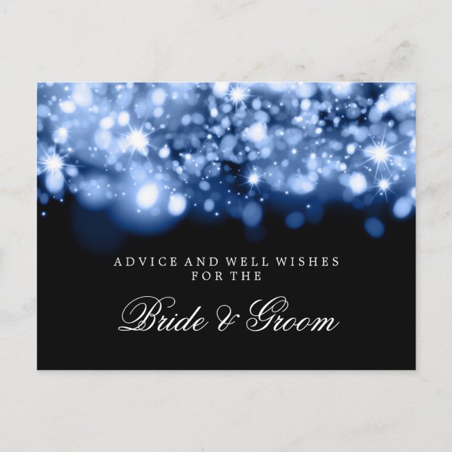 Carte de conseil mariage Bleu étincelant (Devant)