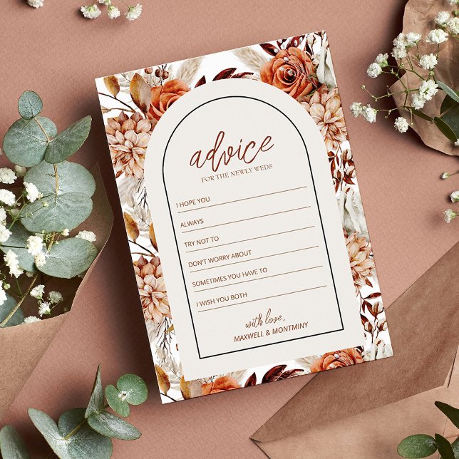 Carte de conseil Mariage Boho Neutral Watercolor P (Créateur téléchargé)