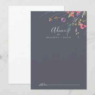 Carte de conseil Mariage classique bleu sauvage