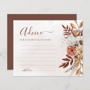 Carte de conseil Mariage de automne Boho Fleurs en