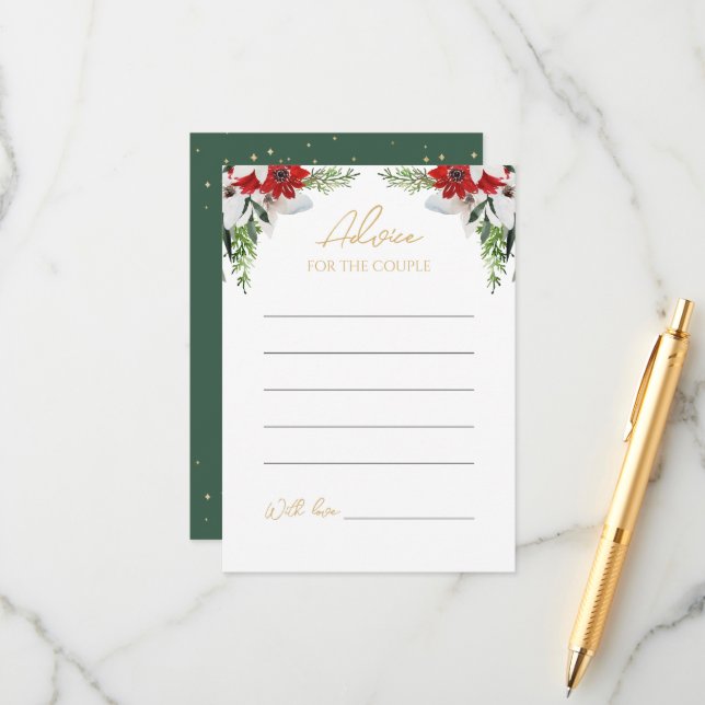 Carte de conseil Mariage de Noël classique simple (Devant/Arrière en situation)