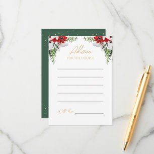 Carte de conseil Mariage de Noël classique simple